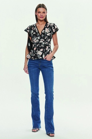 Guess Desenli Kadın Bluz Siyah