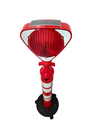 Solar Üçgen Flaşörlü - Plastik Ağırlıklı Yol Dikmesi Seti 11x148 Cm-478