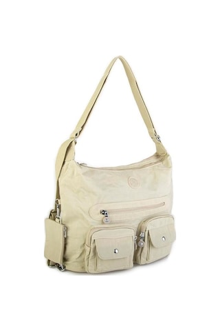 Nas Bag Unisex Zararlı Kimyasal İçermeyen Su İtici Özelliğe Sahip Omuz Ve Sırt Çantası Dönüştürülebilir Tasarım Bej