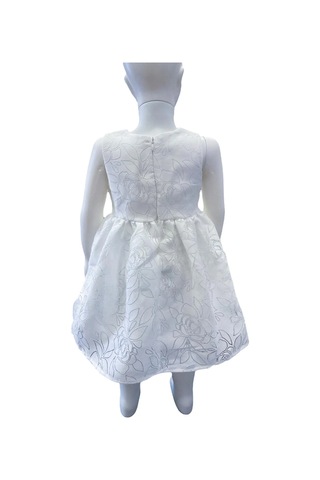 Çikoby Kız Bebek Kendinden Gül Desenli Elbise-13877 Ekru