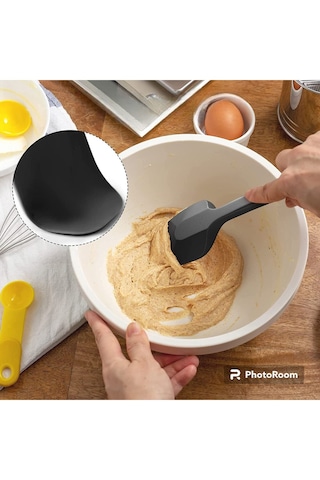 Silikon Kaşık Büyük Boy Yanmaz Yapışmaz Çizmez Siyah 27 Cm