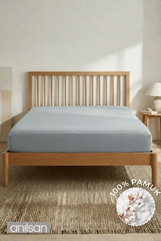%100 Pamuklu Penye Lastikli Çarşaf Tek/çift Kişilik Fitted Jersey 30 Cm Köşe Yüksekliği Su Yeşili