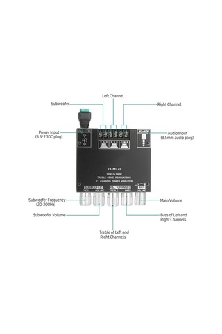 Didadodo Springsun Zk-mt21 2.1 Kanal Bluetooth Güçlendirici Modülü - 50w+100w, Dıy Ses Sistemi, Yüksek/bas Ayarlı, Yeni Ses Teknolojisi