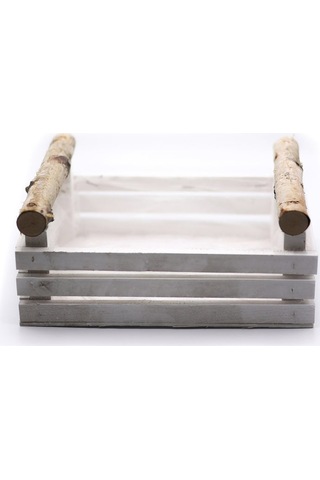 Dikdörtgen İkili Ahşap Beyaz Kasa