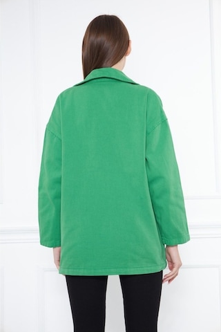 Kadın Benetton Yeşili Oversize Kot Ceket Benetton