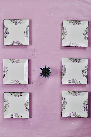 Piatti Naturali 6'lı Lavanta Pasta Tabak Seti Tatlı Sunum Seti Servis 20cm