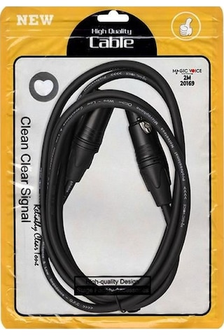 Magicvoice Ld381 2 Metre Canon Xlr Dişi - Canon Xlr Erkek Stereo Plastik Jak Mikrofon Ses Kablosu