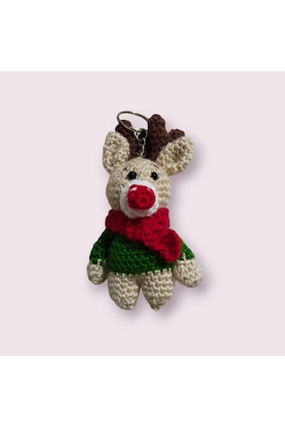 Amigurumi Yılbaşı Geyik Anahtarlık