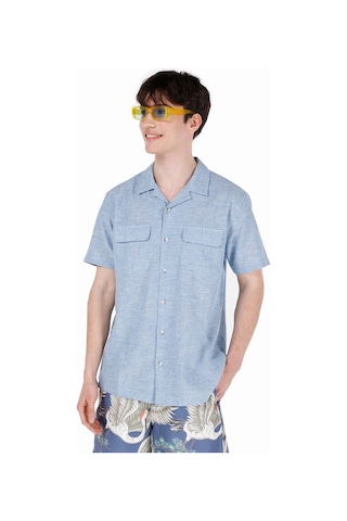 Colin's Colins Normal Kesim Shirt Yaka Cepli Mavi Erkek Kısa Kol Gömlek Cl1068758 Cl1068758 Q1.v1 Ble Mavi