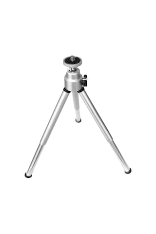 Dofolink Alüminyum Gümüş Mini Tripod: 360 Ayar, Kaymazsız Ayaklar, Esnek Bacaklı - Kameralar Ve Mini Projektörler İçin Taşınabilir Tutucu