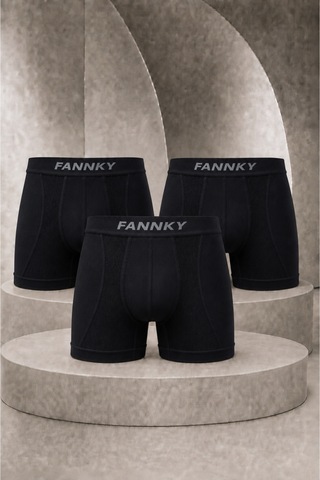 Womanandkids Night Siyah Erkek Casual Comfort Günlük 3 Lü Boxer