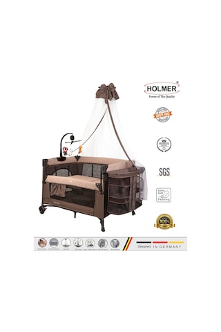 Holmer Coolstyle Premium Cibinlikli Dönenceli Anne Yanı Oyun Parkı Beşik 70x110 CM