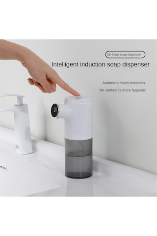 Xurunkeji Otomatik Şarj Edilebilir Sıvı Sabunluk, Elektrikli Sabunluk, Hareket Sensörlü Eller Serbest Sabunluk-jel Beyaz