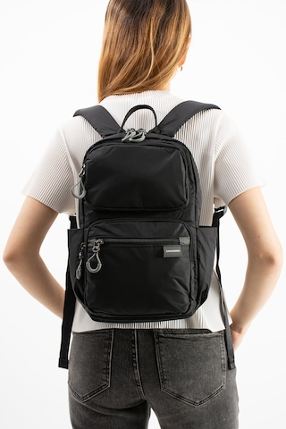 Özer-6032 Sanmorris Unisex Suya Dayanıklı Paraşüt Kumaş 5 Bölmeli Laptop Bölmeli Seyahat Ve Okul Çantası Siyah