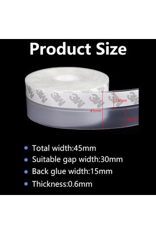 Xindoker 3 Adet Silikon Sürekli Kenar Bandı - Otomatik Yapışkan Pencere Kapı Isı Yalıtımı, Ses Giderici, Toz Ve Haşere Engeli 5m X 4.5mm Beyaz