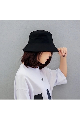 Eleven Markets Düz Siyah Kova Şapka Balıkçı Şapka Bucket Hat (546090007)