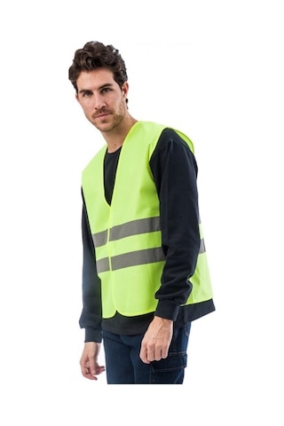 Ikaz Yeleği Sarı Işçi Tip Ikaz Yeleği