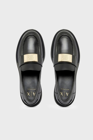 Armani Exchange Deri Makosen Ayakkabı Kadın Ayakkabı Xw003095 Af11912 Uc001 Siyah