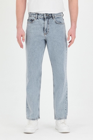 Polo State Erkek Baggy Fit Kot Pantolon Kar Yıkama Açık Gri Melanj
