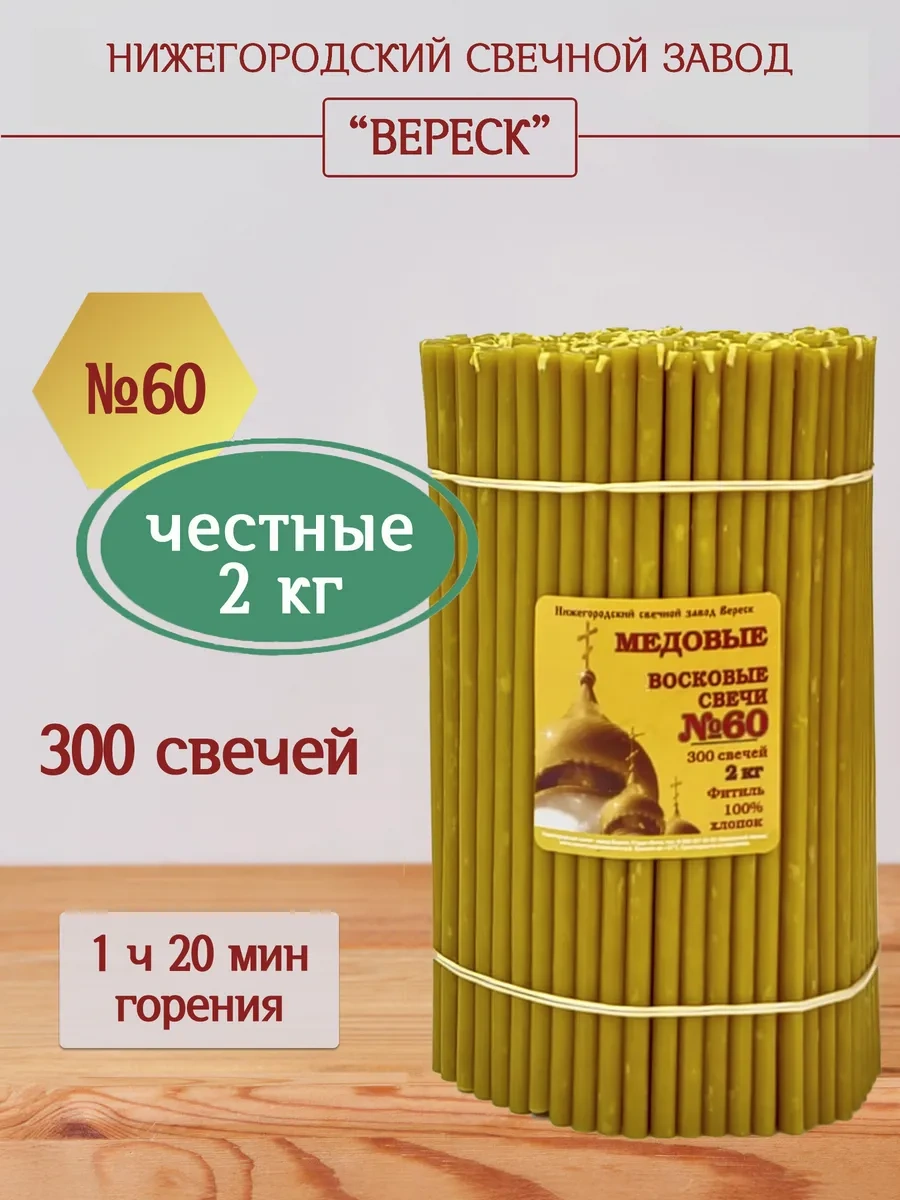 Nizegorodskie Sveci - Zavod Veresk 60'lı Bal Kendallı Kilise Balmumu Mumları 235966156 Gri