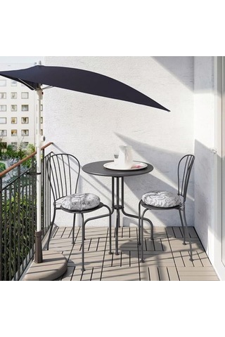 Yuvarlak Balkon-bahçe Masası Gri, Meridyendukkan 70 Cm Lackö Masa 2-4 Kişilik Metal Çok Renkli
