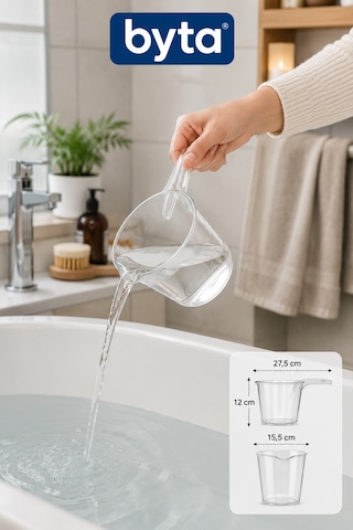 1,5 L Şeffaf Saplı Aktarma Kabı Bpa İçermez Çok Amaçlı Ölçü Ve Dökme Kabı Şeffaf