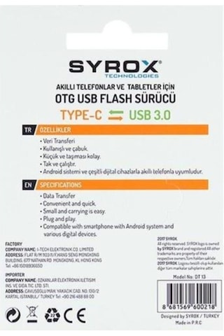 Usb-3 Den Type C Ye Dönüştürücü Otg Dt13