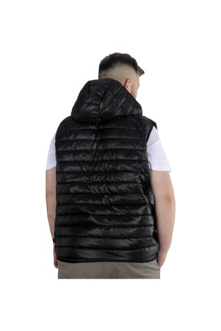 Mode Xl Büyük Beden Yelek Kapitone Kapşonlu 22600 Siyah 001