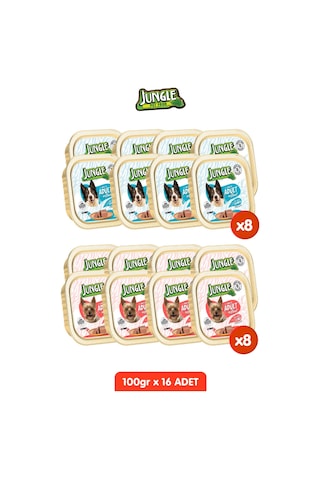 16 Adet Kuzulu & Somonlu Köpek Yaş Maması Tahılsız Pate Alucup - 16 Adetx 100 Gr
