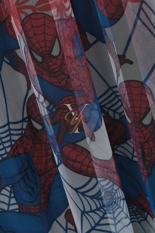 Baskılı Kurşunlu Grek Tül Perde Çocuk Örümcek Çok Renkli