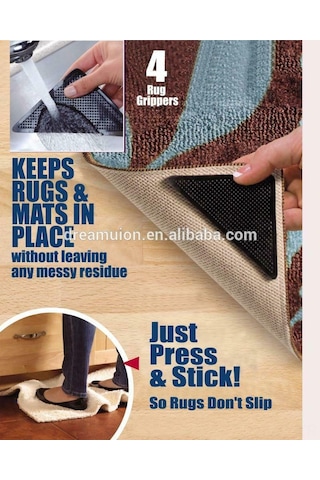 Teltree Yeniden Kullanılabilir Silikon Halı Kaydırmaz Yapıştırıcı - 4 Adet Diğer