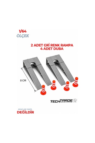 1/64 Ölçek Diorama 2 Adet Gri Rampa + 4 Adet Duba