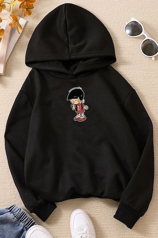 Uyguntarz Çocuk Chen Baskılı Sweatshirt Siyah