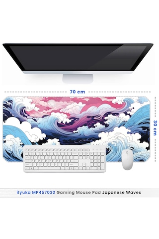 İlyuka Mousepad 70x30cm Büyük Boy Xl Mp457030 Japanese Waves