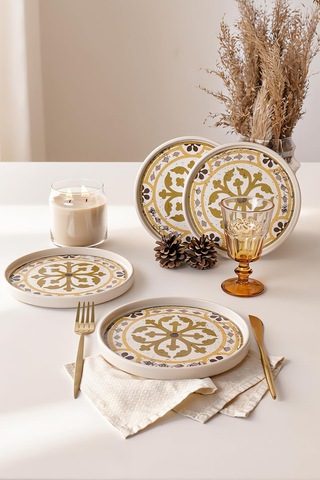 Lexroo Timeless Brown Stackable Pasta Tabağı 21 Cm 4 Adet 21972 Çok Renkli
