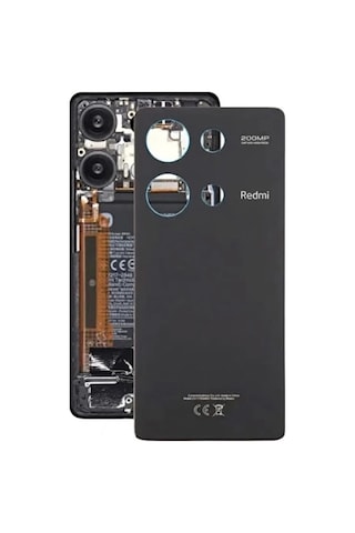 Xiaomi Uyumlu Redmi Note 13 Pro 4g Arka Pil Batarya Kapağı 23117ra68g, 2312fpca6g Siyah Siyah