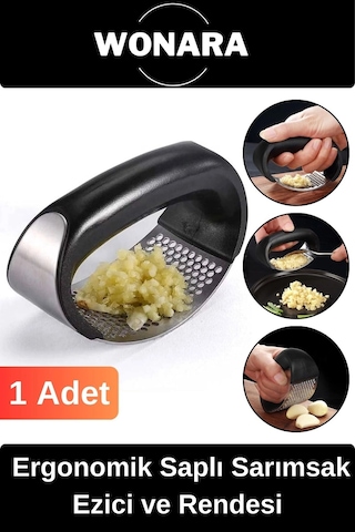 Pratik Kolay Temizlenebilir Paslanmaz Çelik Ergonomik Saplı Hızlı Mutfak Sarımsak Ezici Ve Rendesi Diğer