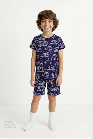 Penti Mint Yeşili Erkek Çocuk Adventure Await Pamuklu 2'li Pijama Takımı