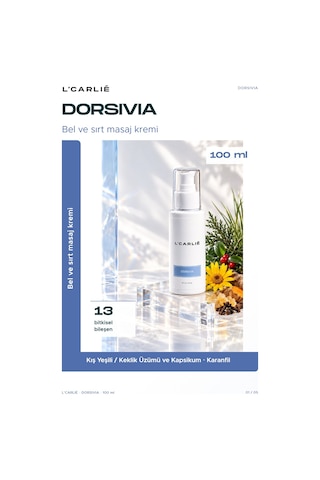 L'carlıe Dorsivia Isınma Etkili Masaj Kremi Bitkisel 100 Ml
