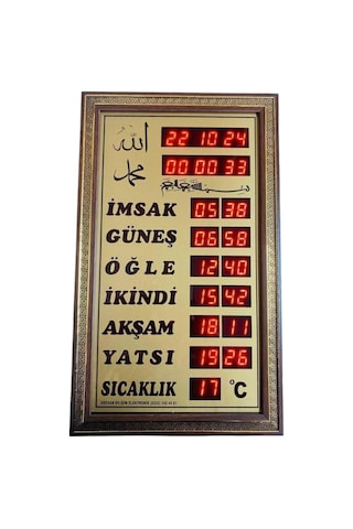 Dijital Vakit Matik İmsakiye Ev Tipi Ezan Okuyan Saat çok Renkli
