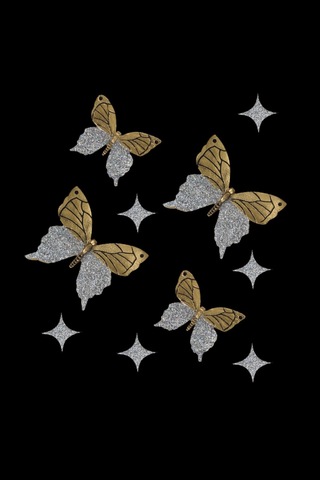 Kelebekler Ve Yıldızlar Polyester Duvar Süsü Dekoru