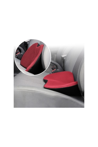 Araba Mini Koltuk Minderi Nefes Alabilir Bel Koltuk Paspası Kırmızı