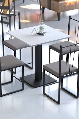 Klas 70/70 Beyaz Kare Mutfak Masası,yemek Masası. Bistro Masa 1691b