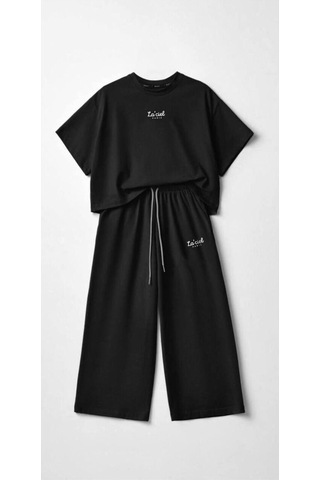 Kız Çocuk Yazlık Alt Üst Takım Siyah