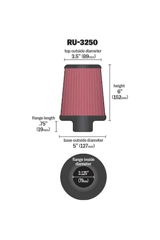 Ru-3250 KN Universal Hava Filtresi 79 mm.