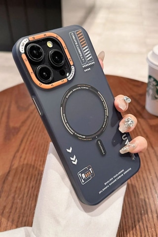 Apple Uyumlu iPhone Akfa 15 Pro Vector Serisi Magsafe Premium Telefon Kılıfı Siyah