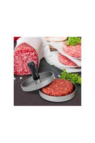 Mucit Home Paslanmaz Çelik Hamburger Köfte Yapma Pres Aparatı Çelik Burger Köfte Kalıbı Beyaz