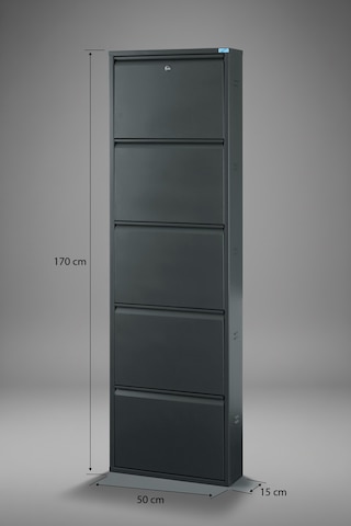 Metal Ayakkabılık 5 Li Antrasit Kilitli Model Antrasit
