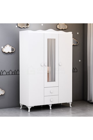 Garaj Home Aynalı 3 Kapaklı Dolap- Beyaz