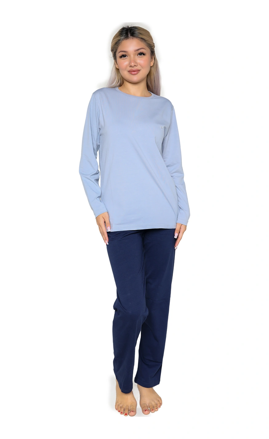 Akbeniz Kadın Uzun Kol Penye Pijama Takımı Lila 41110 LILA